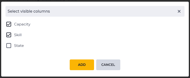 Select visible columns. Skills (Agents - Supervisor).png