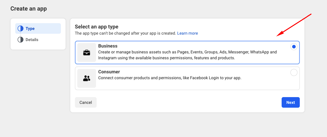 Fig. 3. Create App page, Type section.png